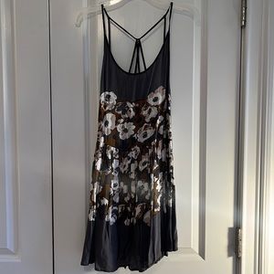 Free People Intimately Gray Floral Dress Sz. S/P